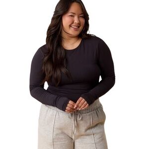 Blogilates Women's Twisty Long Sleeve‎ Top - Black 3X